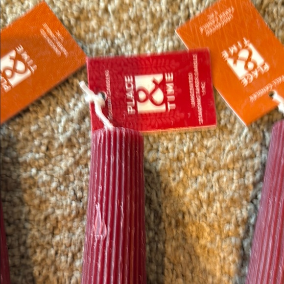 Red and Green Ribbed Candles- priced individually - Picture 2 of 4